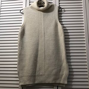 Topshop Cream Sleeveless Turtleneck Sweater